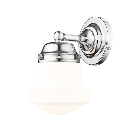 Z-Lite Vaughn Wall Sconce, 1-Light, 7.75 In.W x 6 In.L x 9.5 In.H, Chrome /Matte Opal 735-1S-CH